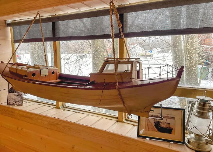 Cozy Little House With Sauna On A Fishing Boat